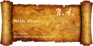 Neth Alex névjegykártya